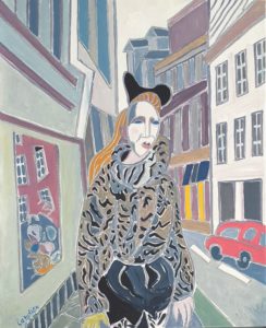 La jeune fille à la fourrure Peinture de Henri LANDIER 2019 100x81 cm Prix : 15 000 €