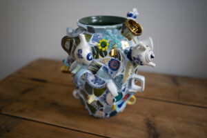blue and silver vase Zybrandy Kroon gallery
