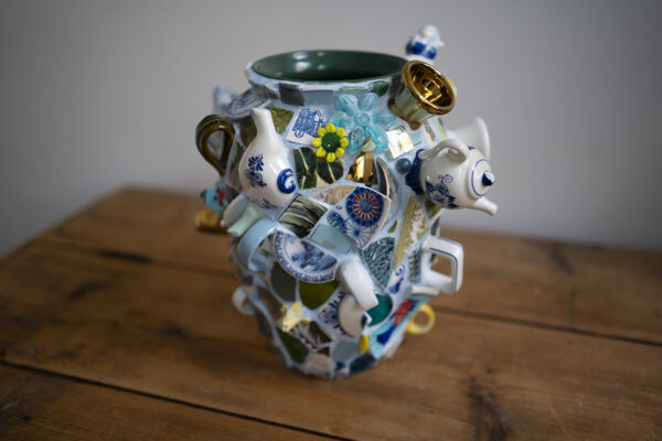 blue and silver vase Zybrandy Kroon gallery