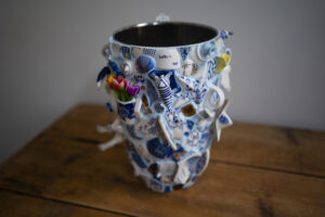 blue and silver vase Zybrandy Kroon gallery