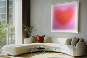 The diffuse red purple - Michel Poort 125 x 125 cm michel Poort - Kroon Gallery